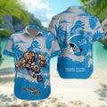Detroit Lions Personalized Gridiron Warrior Hawaiian Shirt