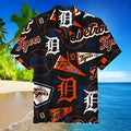 Detroit Tigers Vintage Baseball Collage Hawaiian Shirt