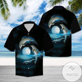 Dolphins Moonlit Night Scene Hawaiian Shirt Spectacular Wear