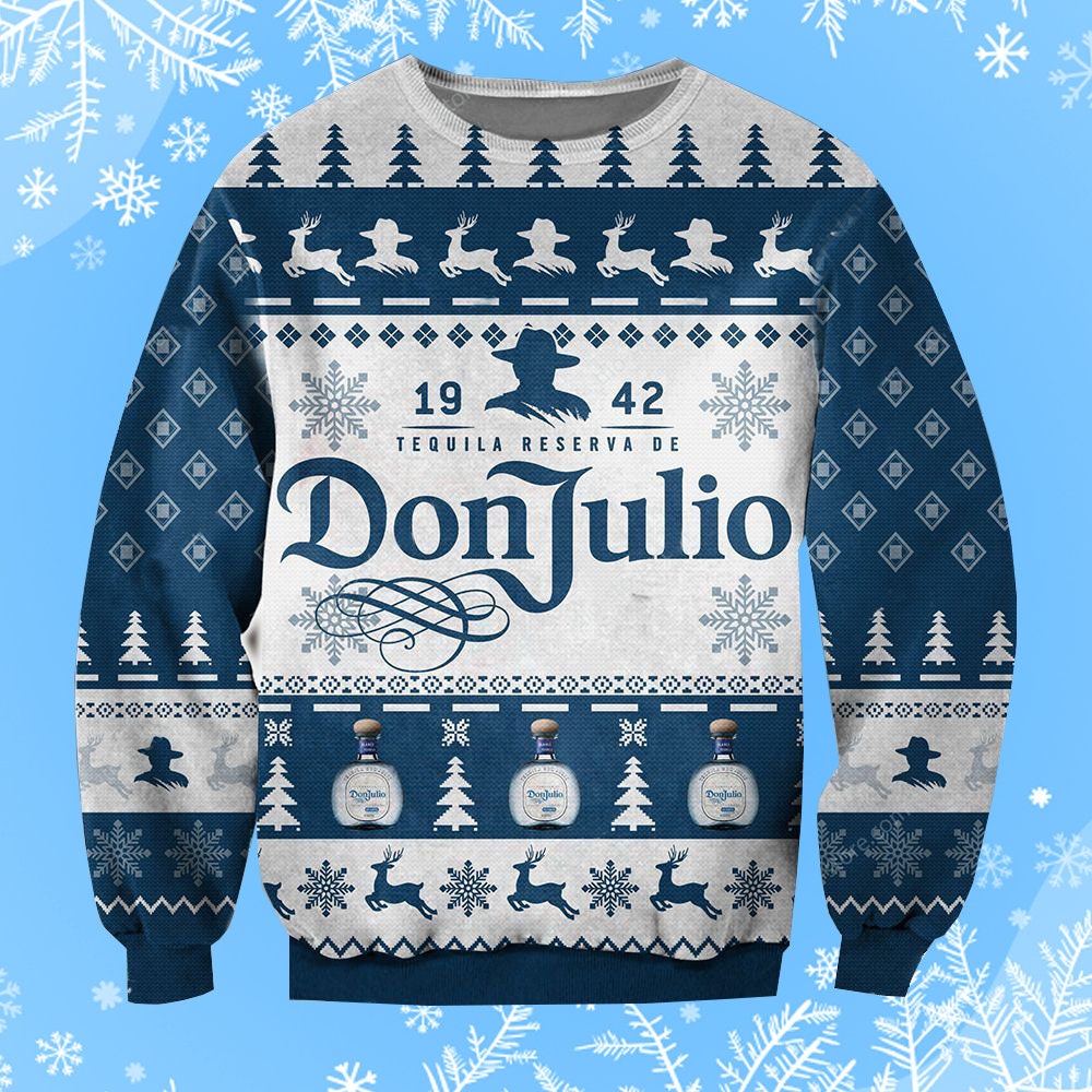 Don Julio Tequila Blue Ugly Christmas Sweater