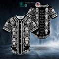 BEST Doodle Floral Pattern Of White Sugar Skull Baseball Shirt