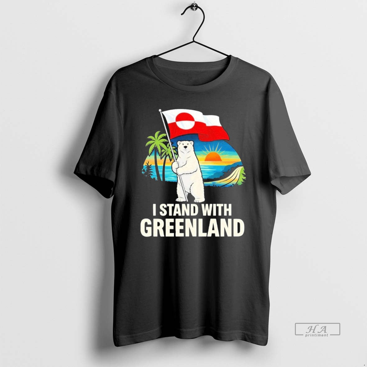 Official I Stand With Greenland Flag Bear Sunset T-Shirts, Hoodie, Sweatshirt | InkRitualCo.com