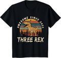 Three Rex 3rd Birthday Dinosaur Year Old Born 2023 Unisex T-shirt, Sweatshirt, Hoodie (1)