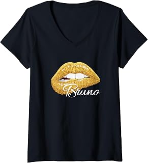 Bruno Lover Golden Lips Man V-Neck Unisex T-shirt, Sweatshirt, Hoodie (1)