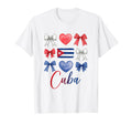 Cuba Hispanic Heritage Month Bow Cuban Flag Woman Unisex T-shirt, Sweatshirt, Hoodie (1)