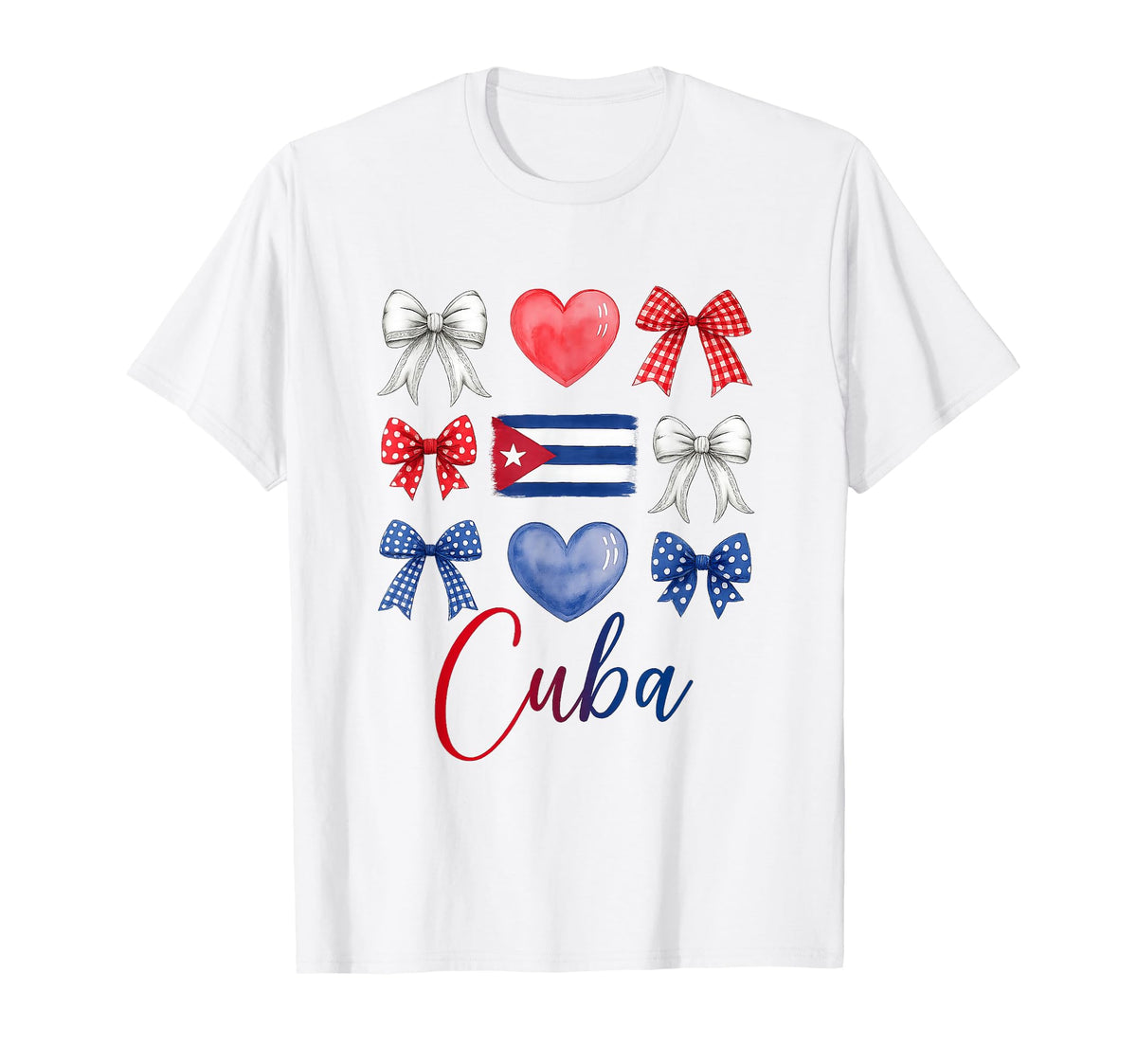 Cuba Hispanic Heritage Month Bow Cuban Flag Woman Unisex T-shirt, Sweatshirt, Hoodie (1)