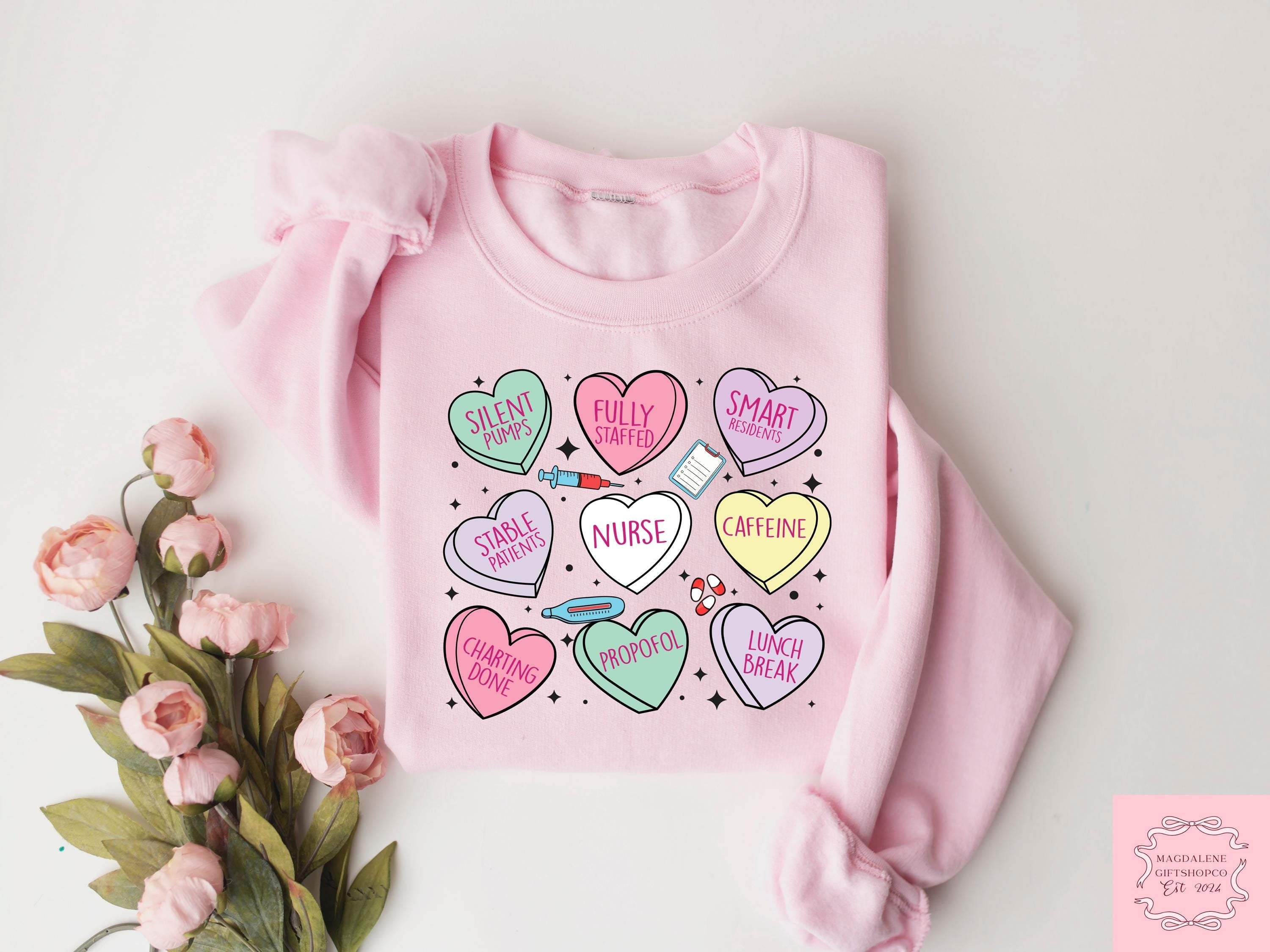 Hearts Nurse Valentines Nurse Valentine'S Day Tee Nurse Valentines Nurse Valentine Hear Registered Nurse (1)