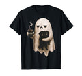Grumpy Ghost Holding Black Pug Dog Coffee Cup Halloween (1)