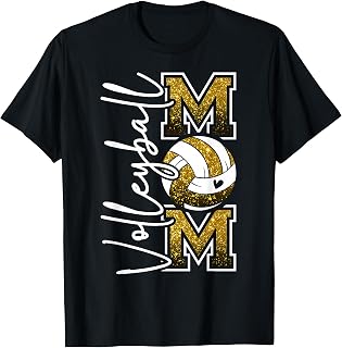 Volleyball Mom Game Day Black Gold Spirit Cheer Mom Unisex T-shirt, Sweatshirt, Hoodie (1)