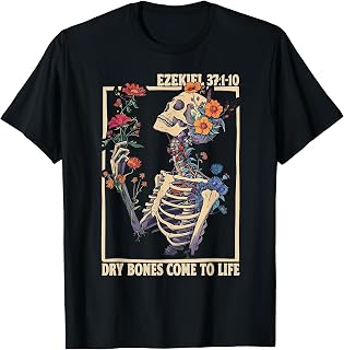 Dry Bones Come Life Ezekiel 37 Christian Skeleton Floral (1)