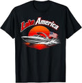 Lake America Speedboat Sunset Patriotic Lake Life Unisex T-shirt, Sweatshirt, Hoodie (1)