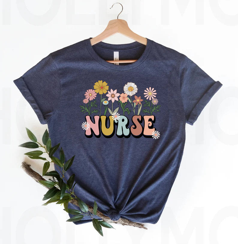 Wildflowers Nurse Nurse Rn Nursing Registered Nurse Nursing School Tee Nurse Pediatric Nurse (4)