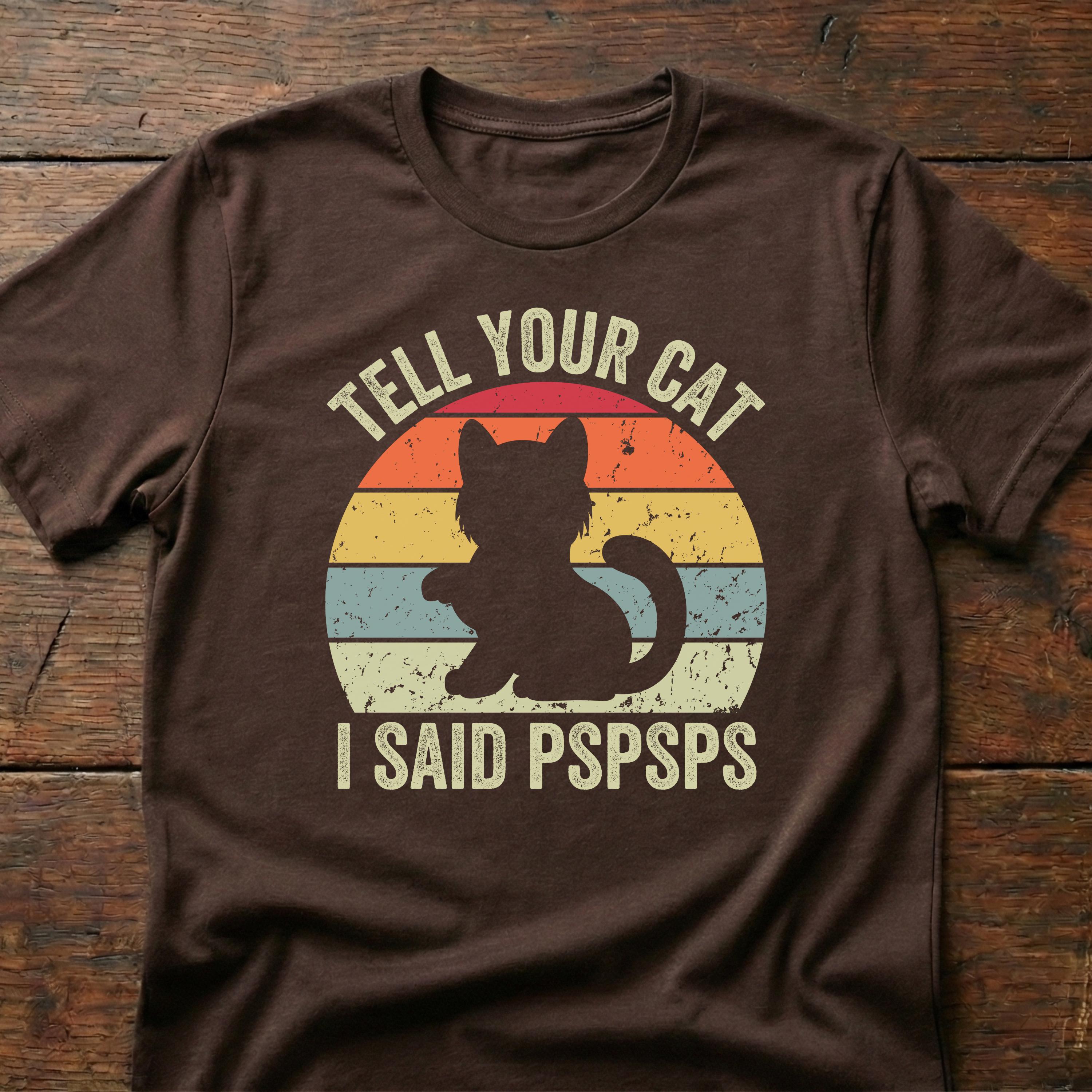 Tell Cat Said Pspsps Retro Sunset Unisex T-shirt, Sweatshirt, Hoodie (4)