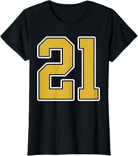 Old Gold Black White Sports Number 21 Jersey Uniform Player (1)