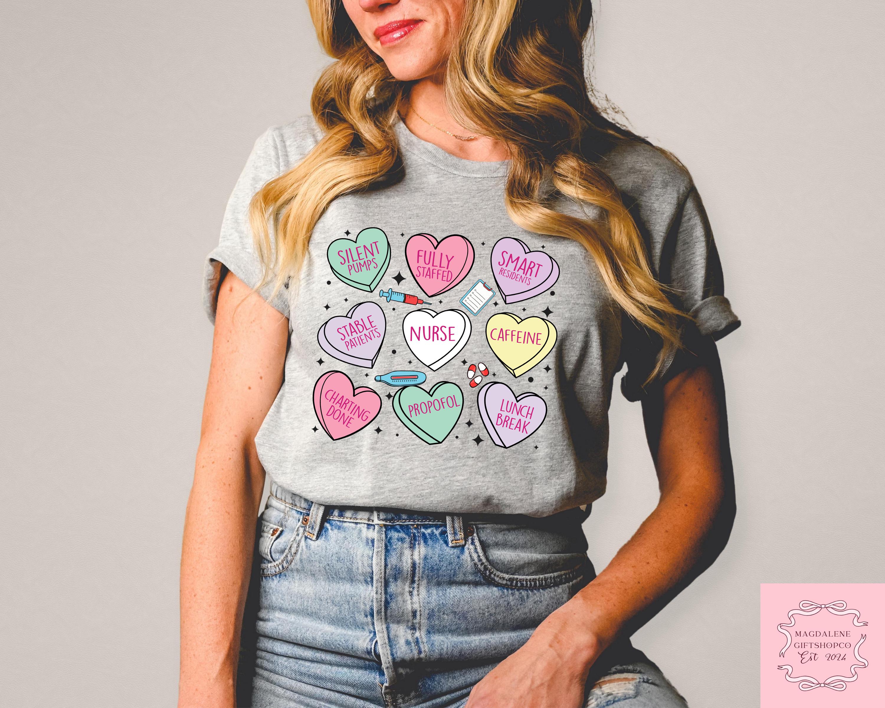 Hearts Nurse Valentines Nurse Valentine'S Day Tee Nurse Valentines Nurse Valentine Hear Registered Nurse (2)