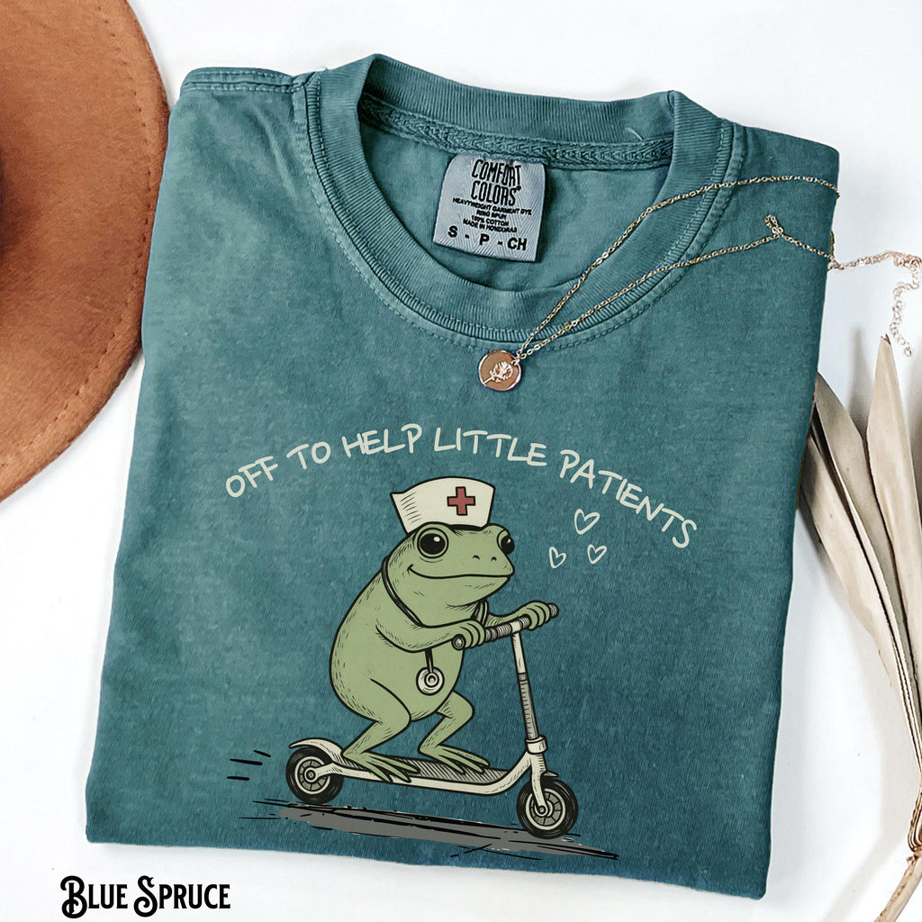 Comfort Colors Pediatrics Peds Nurse Garment-Dyed Tee Frog Off Help Little Patients Peds Humor (2)