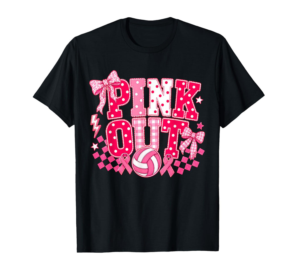 Pink Volleyball Polka Dot Breast Cancer Awareness Unisex T-shirt, Sweatshirt, Hoodie (1)