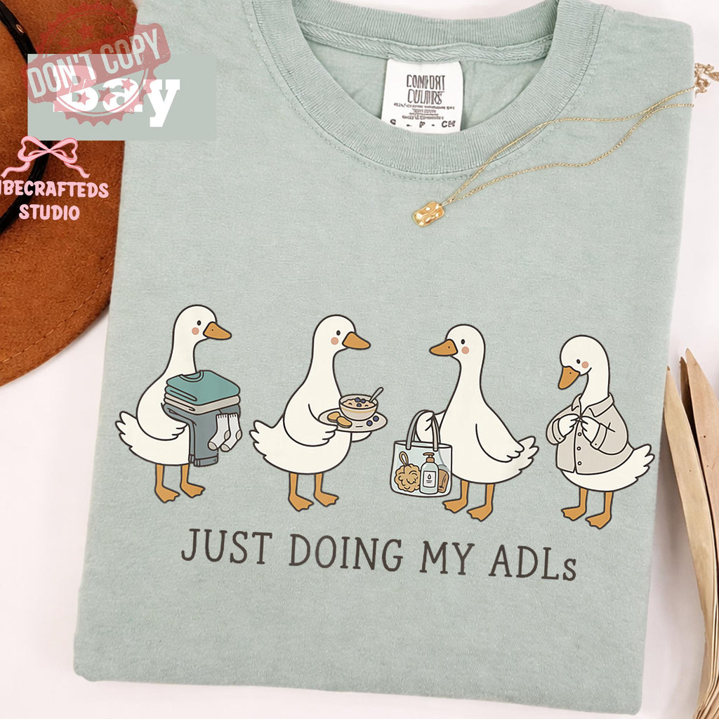Doing Adls Goose Nurse Cna Occupational Therapy Tee Healthcare Worker Comfort Colors (3)