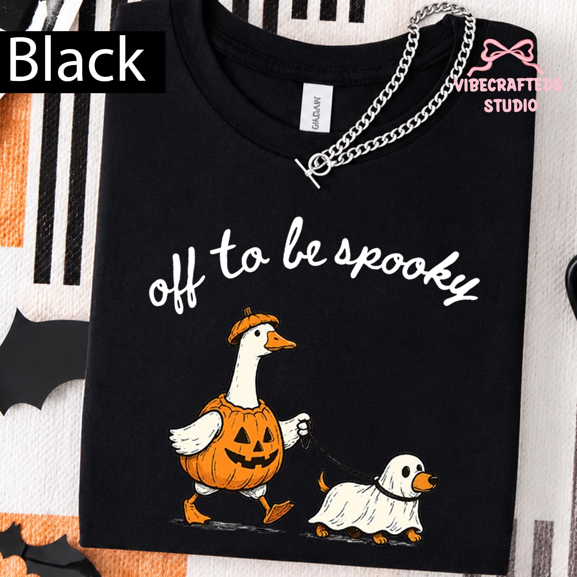 Goose Walking Ghost Dog Off Spooky Goose Halloween Pumpkin Goose Fall Spooky Season (2)