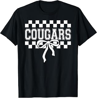 Checkered Cougars School Spirit Fan Team Spirit Day Unisex T-shirt, Sweatshirt, Hoodie (1)