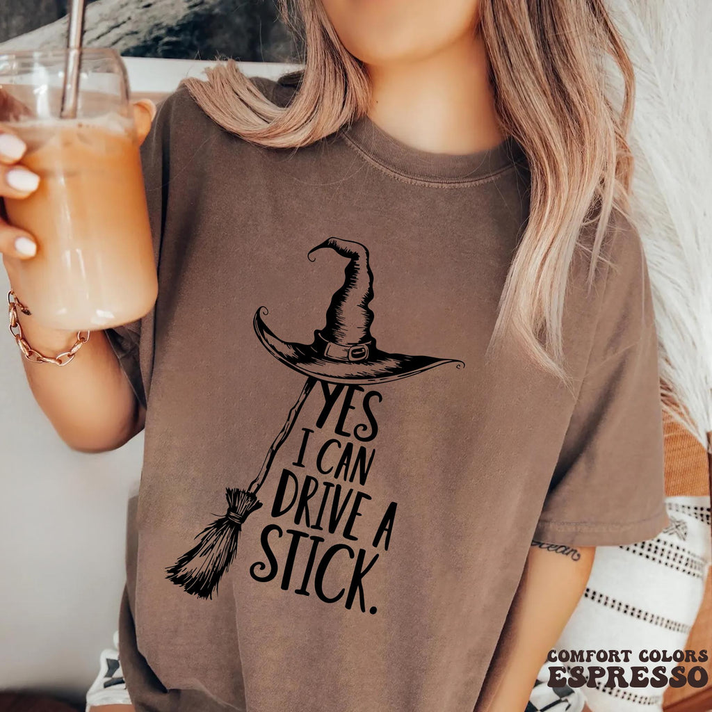 Yes Drive Stick Halloween Witch Tee Spooky Party Halloween Witchy (3)