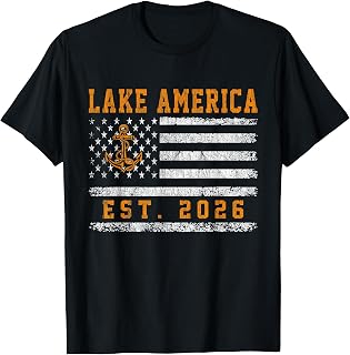 Lake America Est 2026 Lake American Flag Unisex T-shirt, Sweatshirt, Hoodie (1)
