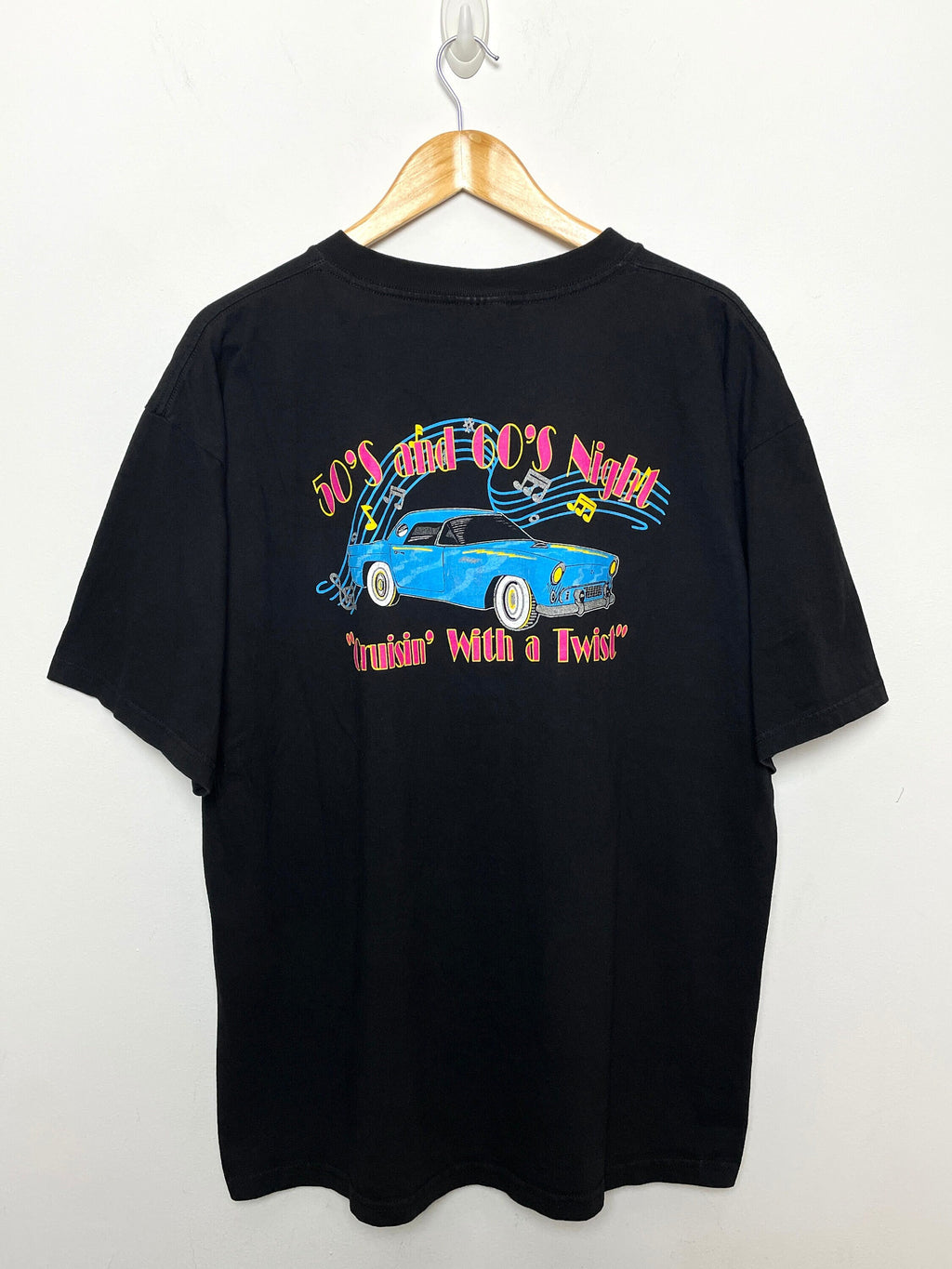 Vintage 1990s Royal Caribbean International 1950s 1960s Night Cruisin Twist Rock Roll Car Size Xl (1)