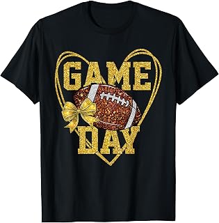 Game Day Touchdown Football Heart Mom Go Cheer Yellow Unisex T-shirt, Sweatshirt, Hoodie (1)