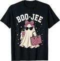 Boo-Jee Ghost Halloween Leopard Bow Spooky Season Unisex T-shirt, Sweatshirt, Hoodie (1)