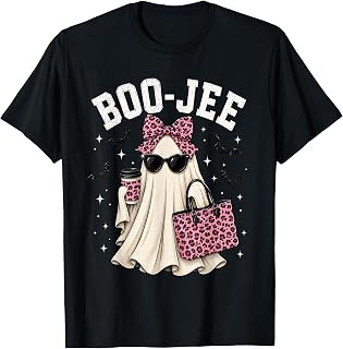 Boo-Jee Ghost Halloween Leopard Bow Spooky Season Unisex T-shirt, Sweatshirt, Hoodie (1)