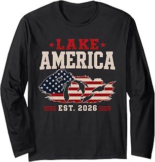 Lake America Est 2026 Lakes Patriotic American Unisex T-shirt, Sweatshirt, Hoodie (1)