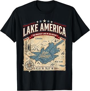 Lake America Vintage Map Unisex T-shirt, Sweatshirt, Hoodie (1)