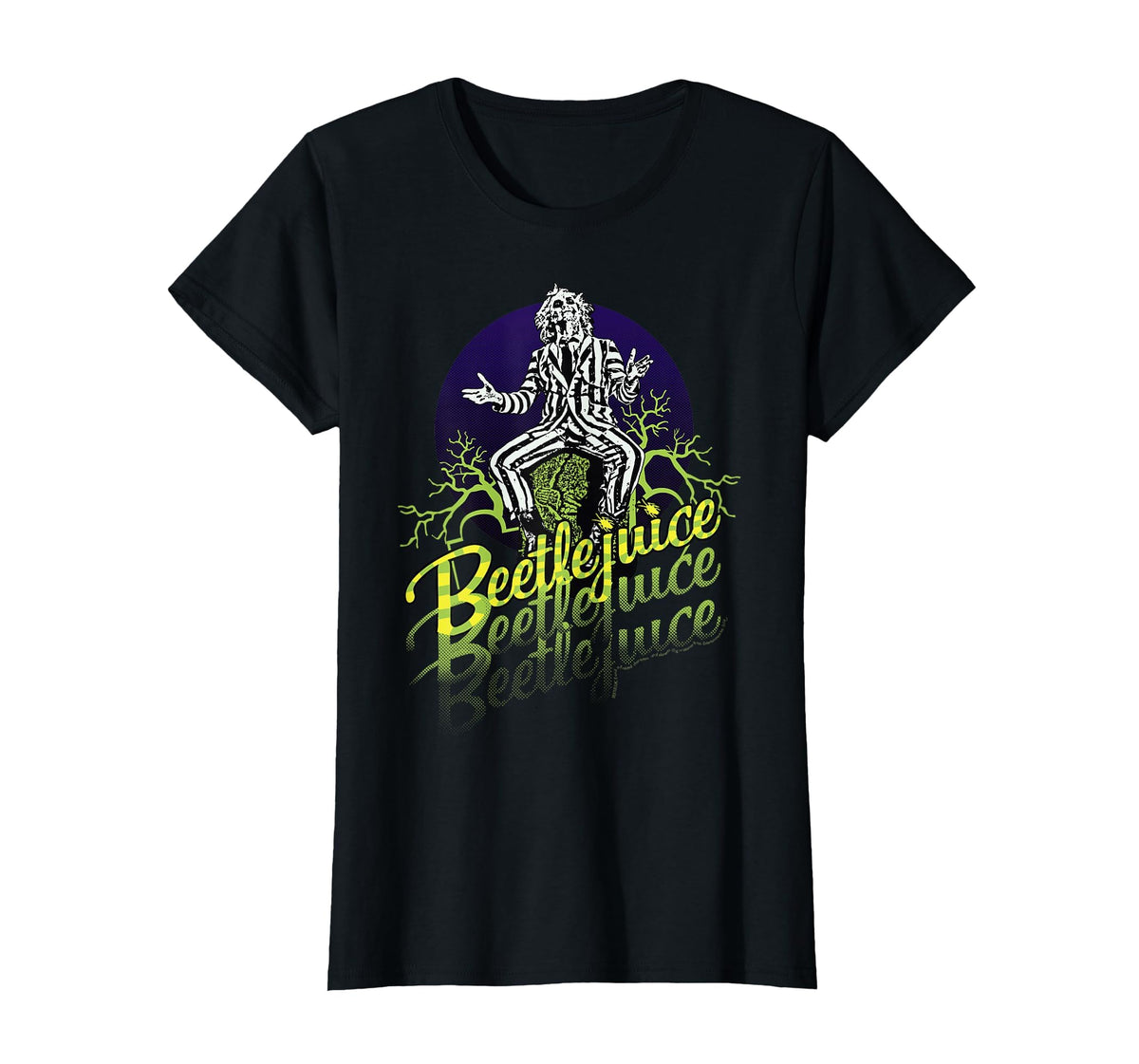 Beetlejuice Three Times Text Portrait Unisex T-shirt, Sweatshirt, Hoodie (1)