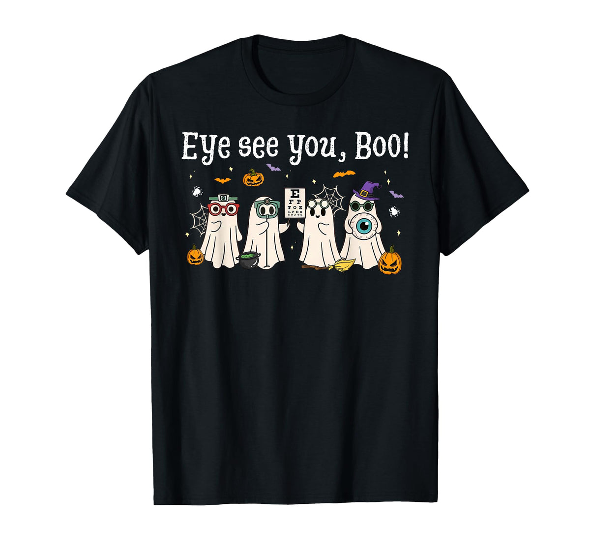 Ghost Optometry Halloween Doctor Ophthalmologist Unisex T-shirt, Sweatshirt, Hoodie (1)
