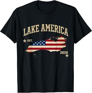 Lake America Est 2026 Vintage Usa Flag Patriotic Unisex T-shirt, Sweatshirt, Hoodie (1)