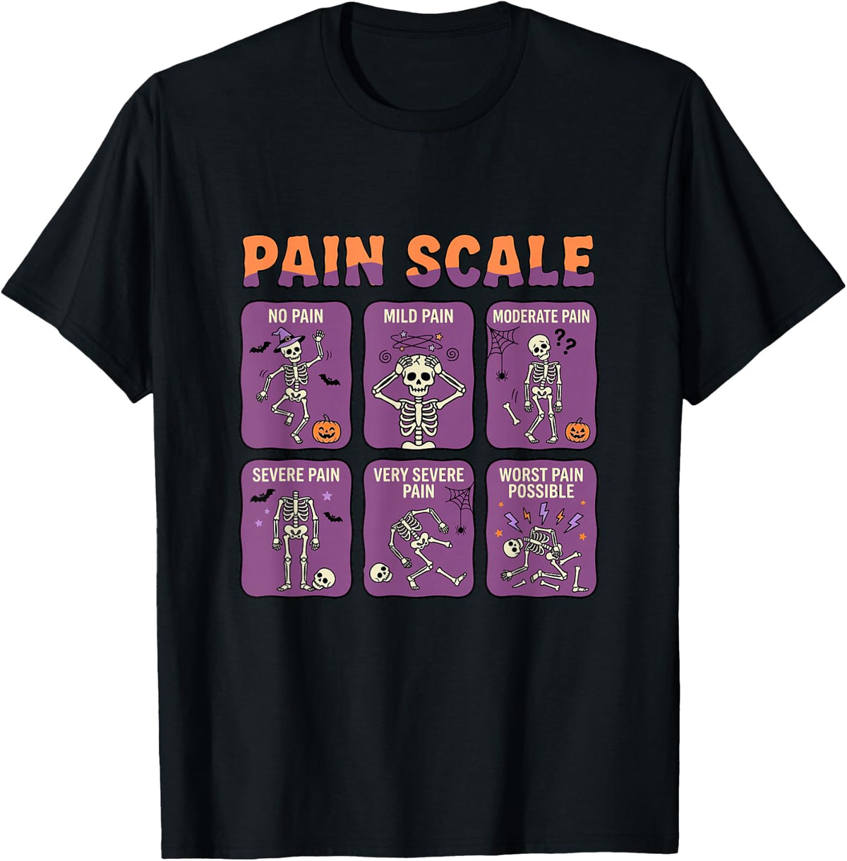 Pain Scale Skeleton Trauma Nurse Halloween Nursing Humor (1)