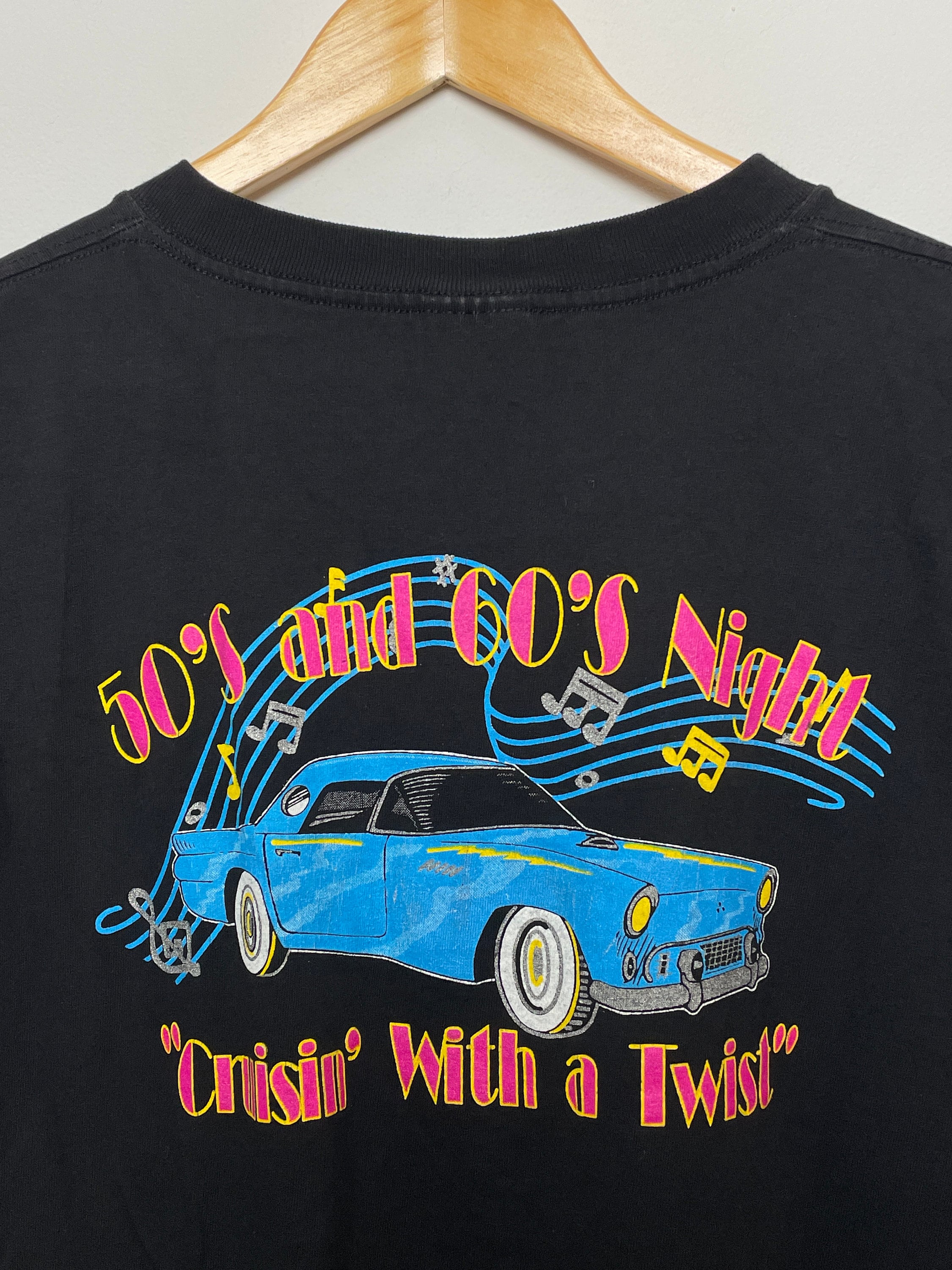 Vintage 1990s Royal Caribbean International 1950s 1960s Night Cruisin Twist Rock Roll Car Size Xl (2)