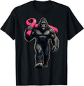 Bigfoot Carrying Pink Ribbon Breast Cancer Awareness Unisex T-shirt, Sweatshirt, Hoodie (1)
