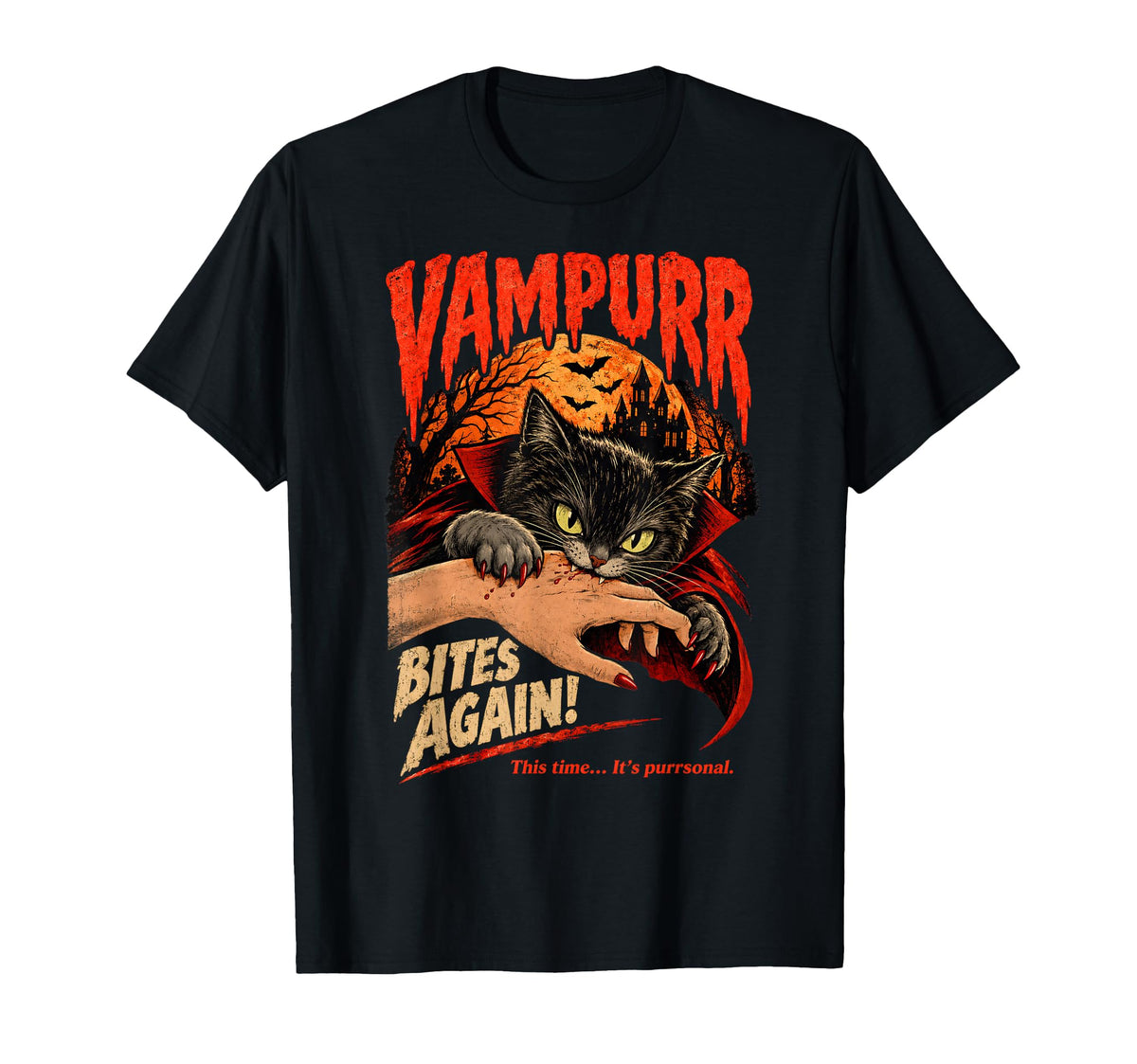 Vampurr Bites Again Cat Halloween Unisex T-shirt, Sweatshirt, Hoodie (1)