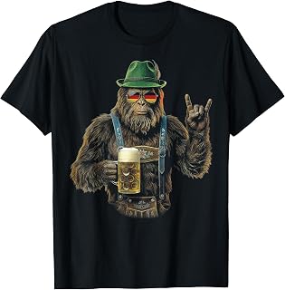 Bigfoot Rock Oktoberfest Lederhosen German Prost Beer Unisex T-shirt, Sweatshirt, Hoodie (1)