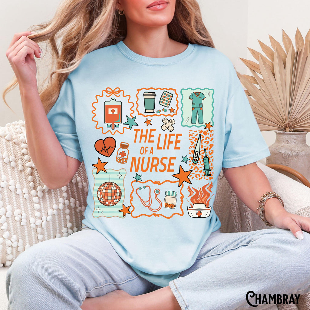 Comfort Colors Life Nurse Nursing Showgirl Tee Rn Lpn Np Appreciation Music Lover Registered Nurse Doodle (4)