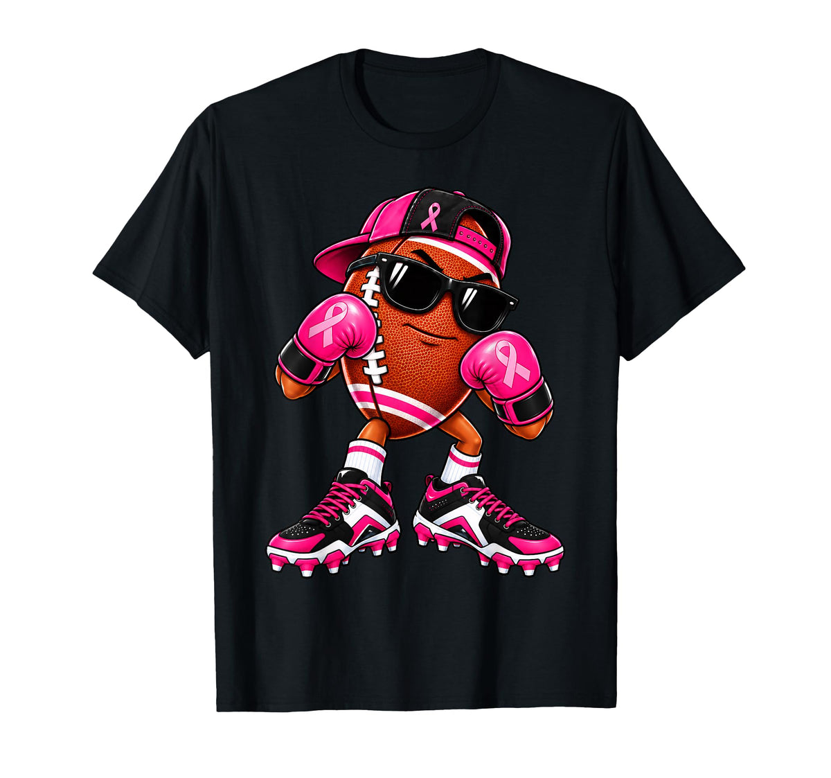 Football Pink Ribbon Breast Cancer Awareness Unisex T-shirt, Sweatshirt, Hoodie (1)