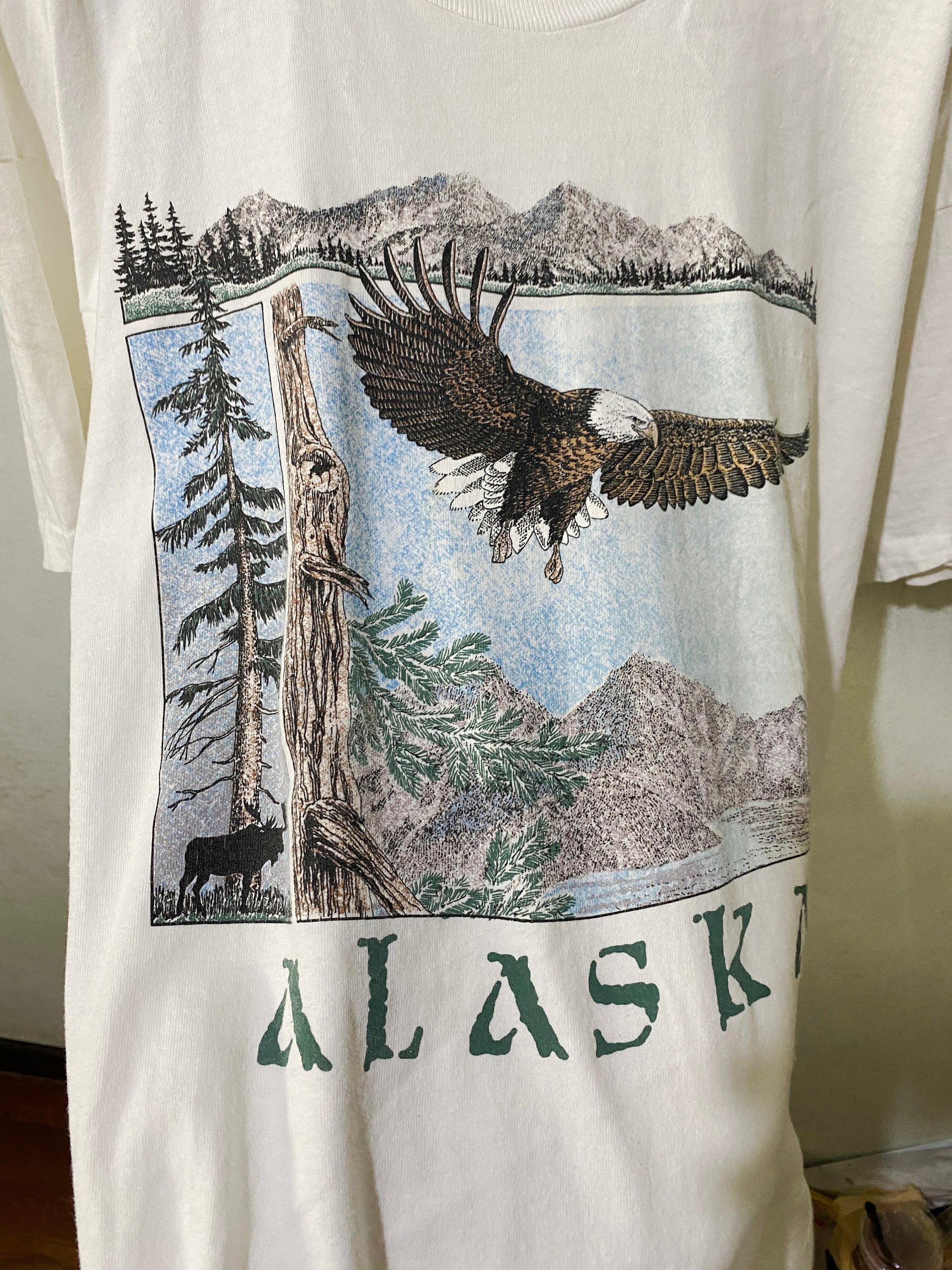 Vintage 90s Alaska Eagle Wildlife Size Xl Unisex T-shirt, Sweatshirt, Hoodie (2)