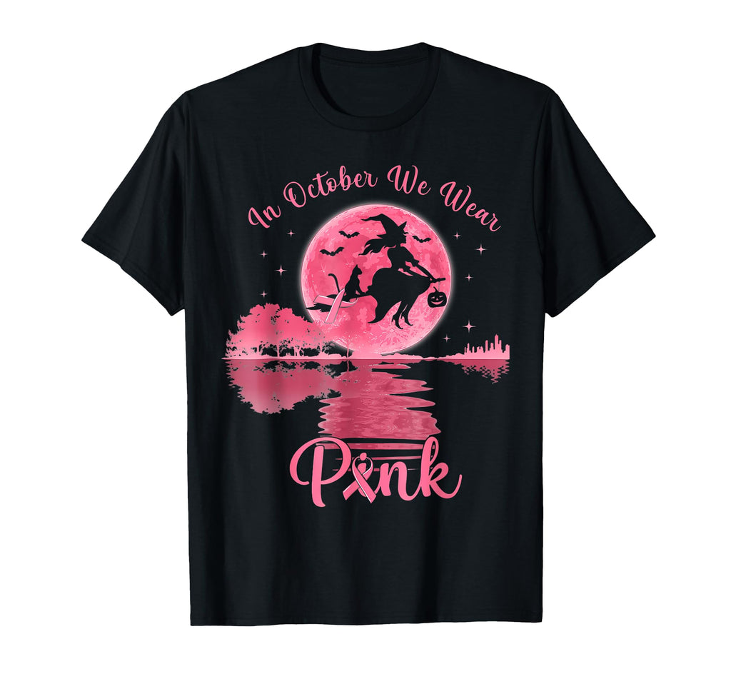 October Pink Witch Breast Cancer Halloween Unisex T-shirt, Sweatshirt, Hoodie (1)