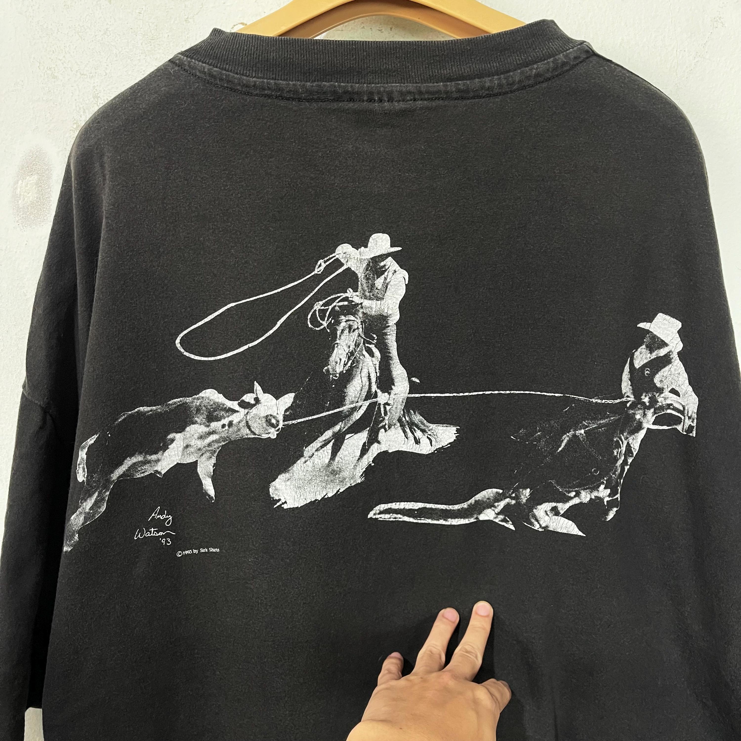 Vintage 90s Cowboy Roping Western Rodeo Size Xxl Unisex T-shirt, Sweatshirt, Hoodie (2)