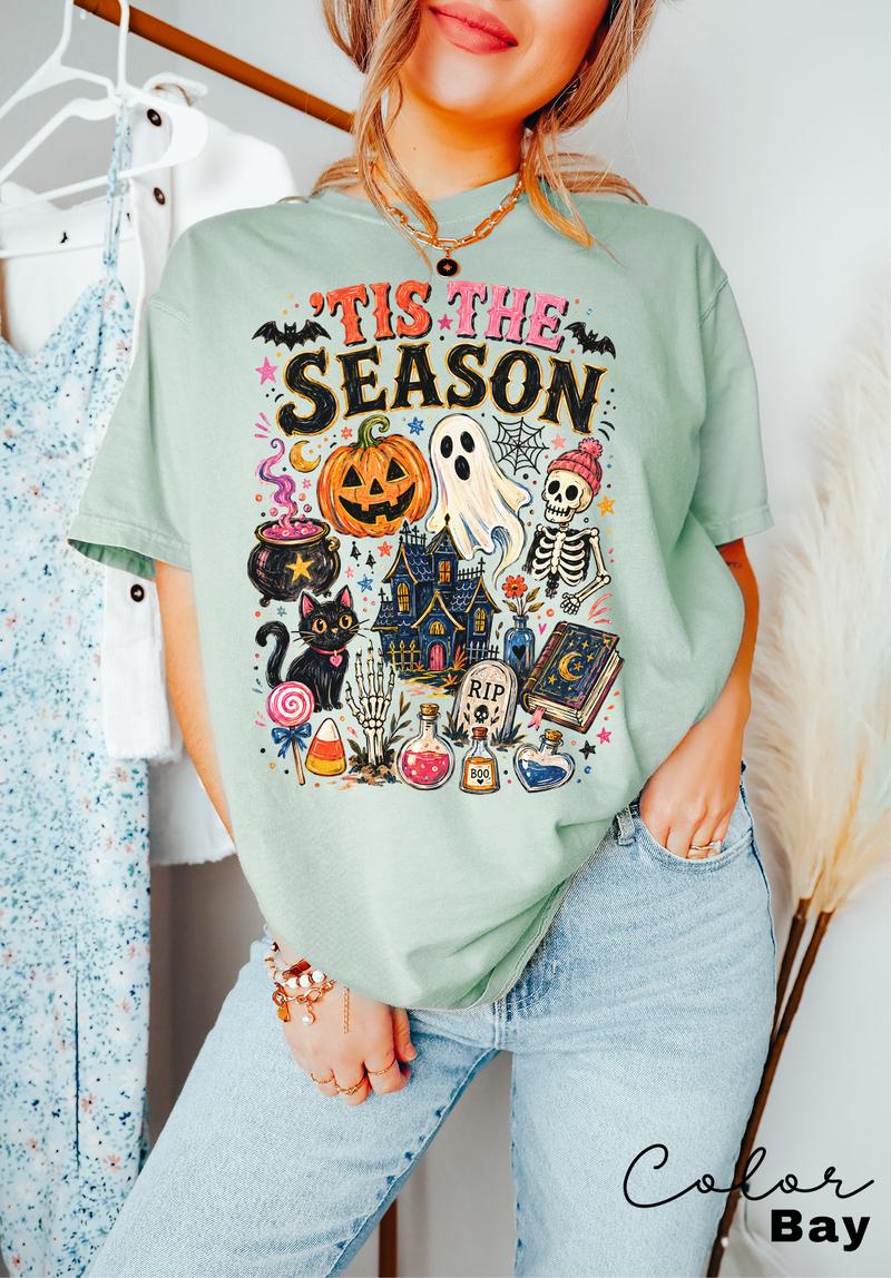 Tis Season Halloween Comfort Colors Spooky Season Pumpkin Ghost (2)