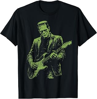 Frankenstein Playing Guitar Unisex T-shirt, Sweatshirt, Hoodie (1)