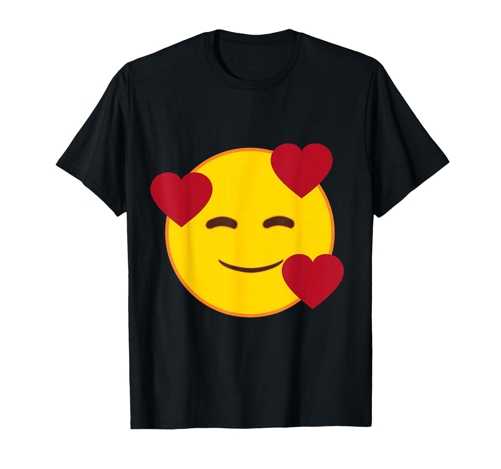 Official Emoji Floating Hearts Yellow Smile Face Unisex T-shirt, Sweatshirt, Hoodie (1)