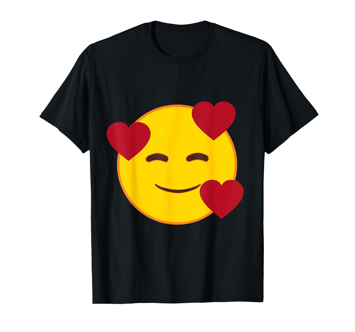 Official Emoji Floating Hearts Yellow Smile Face Unisex T-shirt, Sweatshirt, Hoodie (1)