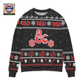 Dungeons And Dragons Dice Snowflake Pattern Ugly Christmas Sweater Black